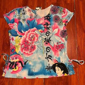 Retro Japanese Cherry Blossom Top